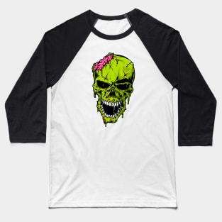 Biting Zombie Head Baseball T-Shirt